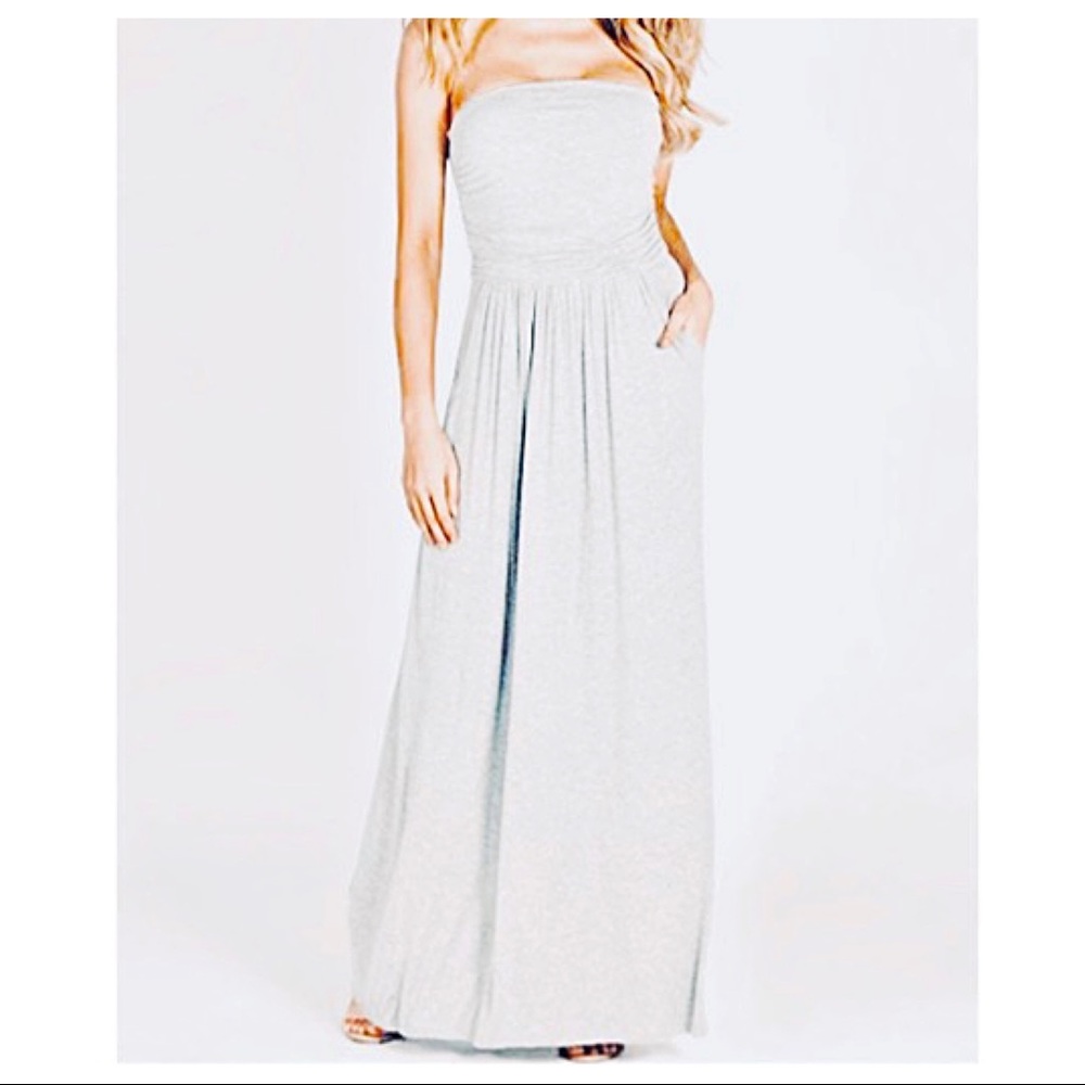 ✨LAST ONE✨Off white tube side pocket maxi dress - Picture 6 of 8
